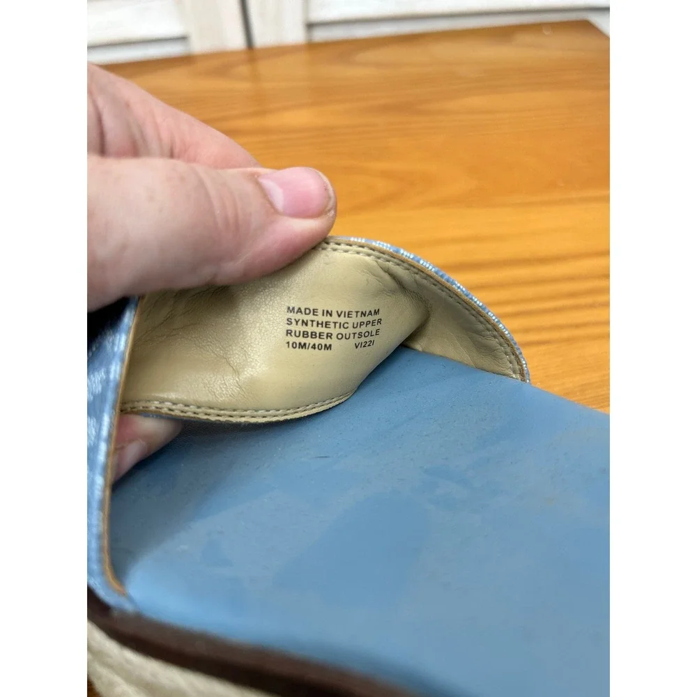 Michael Kors Espadrille Sandals 9.5/10 Blue Strappy Logo Platform